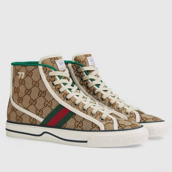 Gucci Shoes - 💥SOLD💥 GUCCI $790 1977 GG Monogram Canvas High Top Tennis Sneakers 39 / 9
